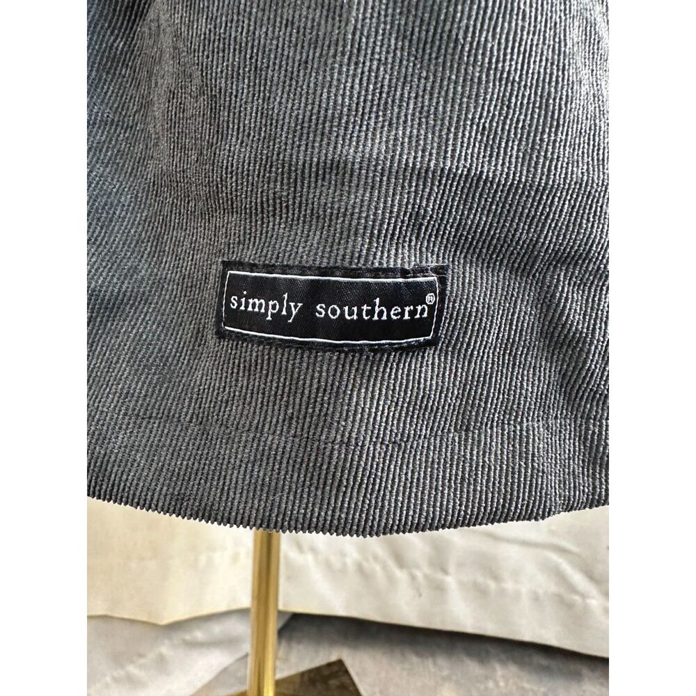 Simply Southern Gray Corduroy Belted Tiered Dress S - Picture 6 of 6